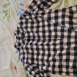 JCrew large flannel 100% cotton blue/white long sleeve